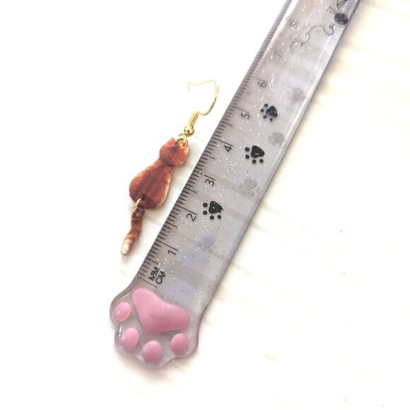 Orange Tabby Cat Earrings   - Picture 3 of 7